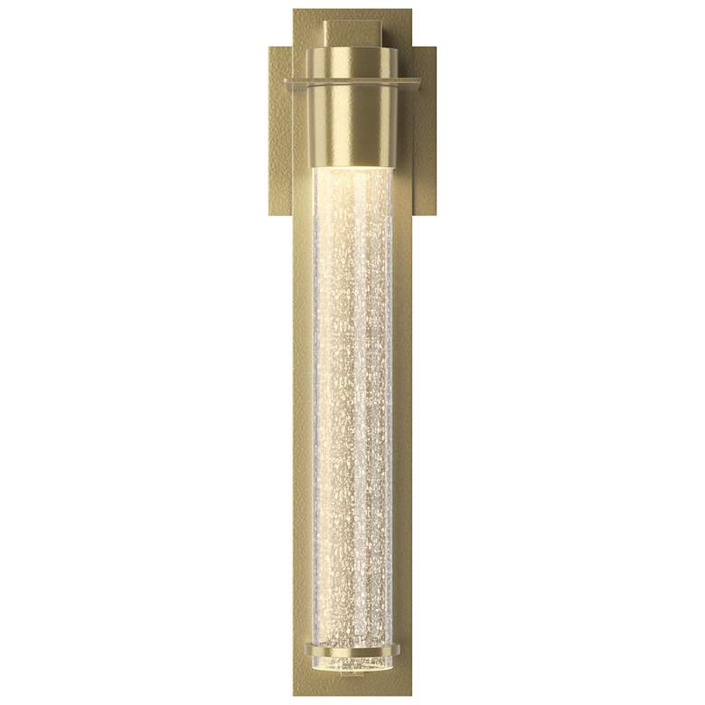 Image 1 Airis 18.3" High Small Modern Brass Sconce With Seeded Clear Glass