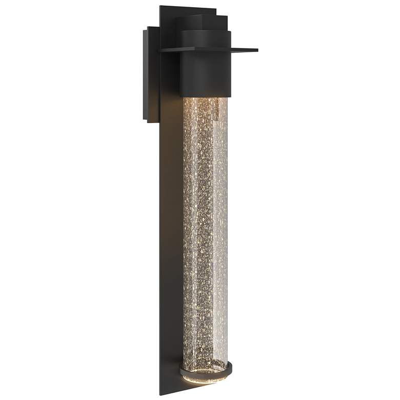 Image 1 Airis 18.3"H Small Coastal Black Outdoor Sconce w/ Seeded Clear Glass