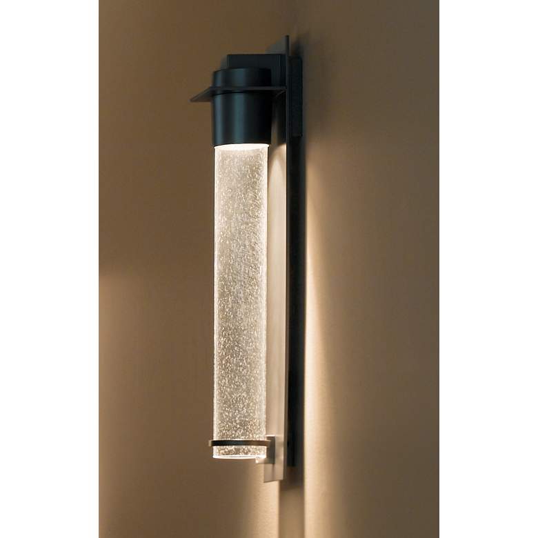Image 1 Airis 24.3"H Medium Coastal Black Dark Sky Outdoor Sconce w/ Seeded Glass