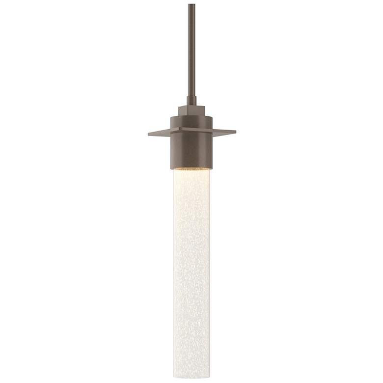 Image 1 Airis 4" Wide Small Bronze Mini-Pendant With Seeded Clear Glass Shade