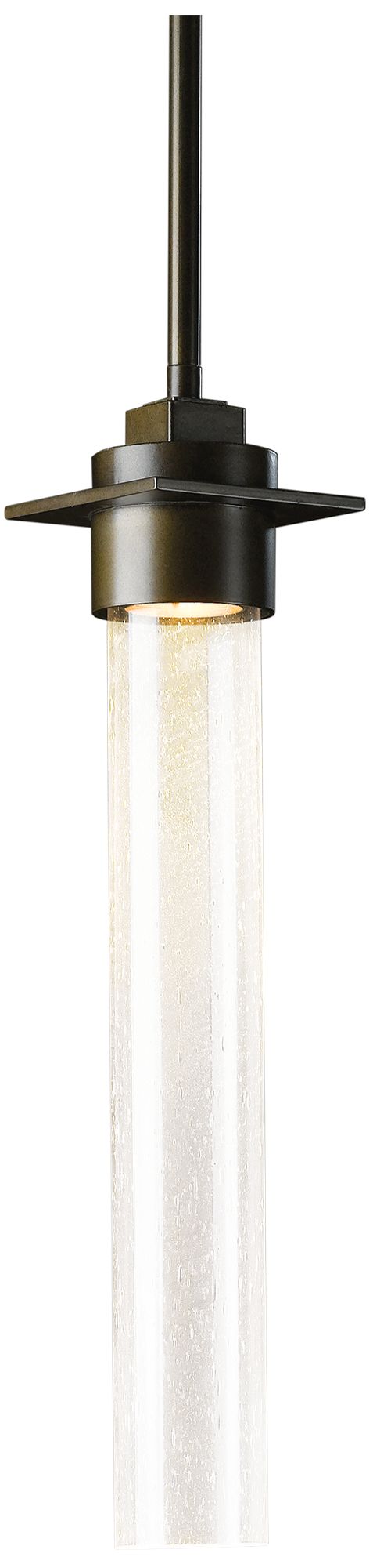 Airis 5" Wide Bronze Mini Pendant w/ Seeded Clear Glass