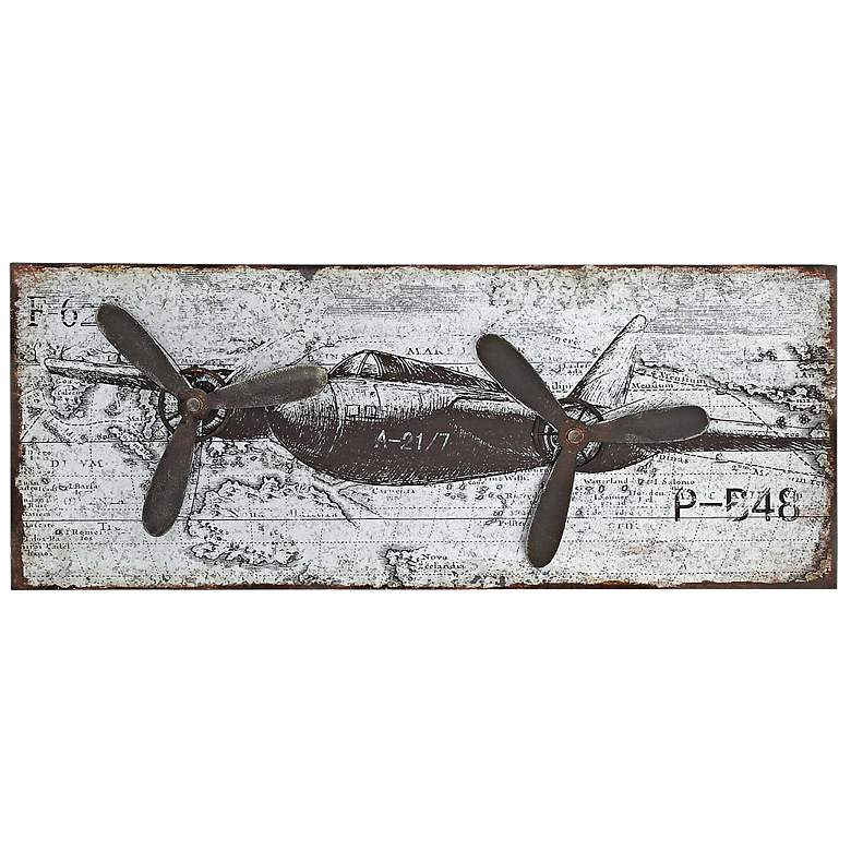 Image 1 Airplane 46" Wide Metal Wall Art