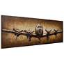 Airplane 72" Wide Mixed Media Metal Dimensional Wall Art