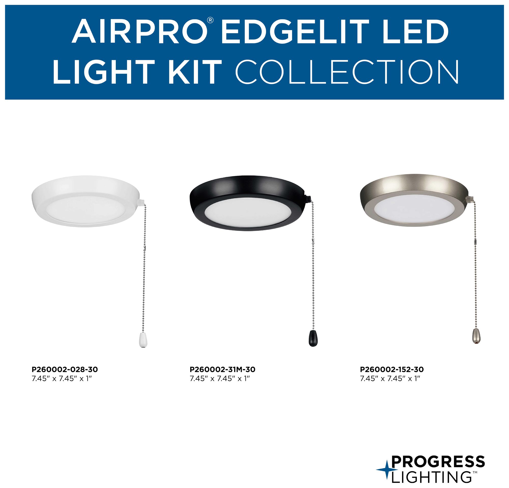 Image 5 AirPro 7" 1-Light Integrated LED Edgelit Ceiling Fan Light Kit more views