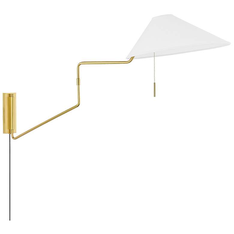 Image 1 Aisa 1 Light Portable Wall Sconce Aged Brass