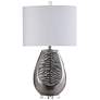 Aisha Silver Metallic Ceramic Teardrop Table Lamp