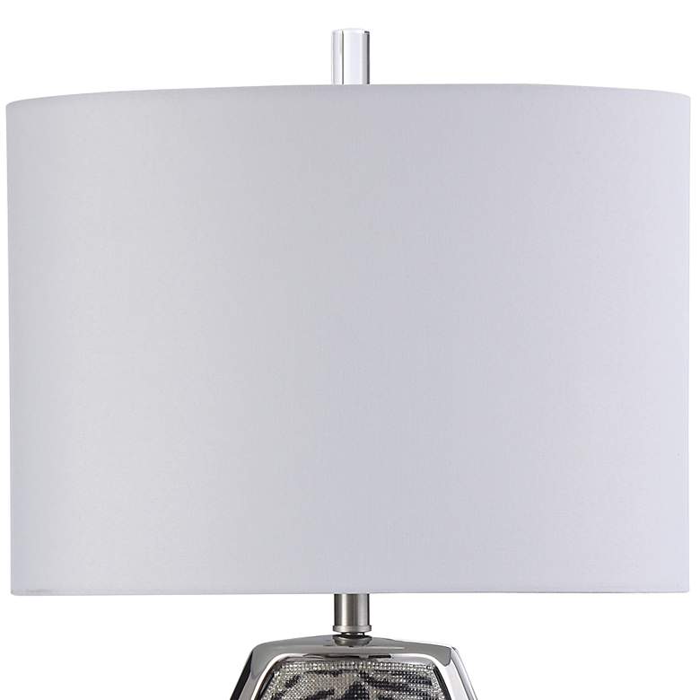 Image 4 Aisha Silver Metallic Ceramic Teardrop Table Lamp more views
