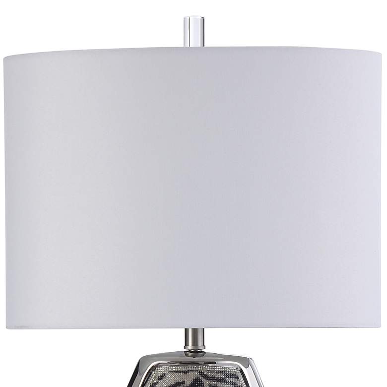 Image 3 Aisha Silver Metallic Ceramic Teardrop Table Lamp more views