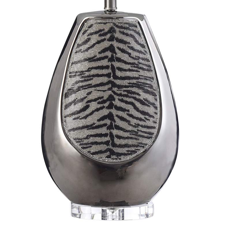 Image 4 Aisha Silver Metallic Ceramic Teardrop Table Lamp more views