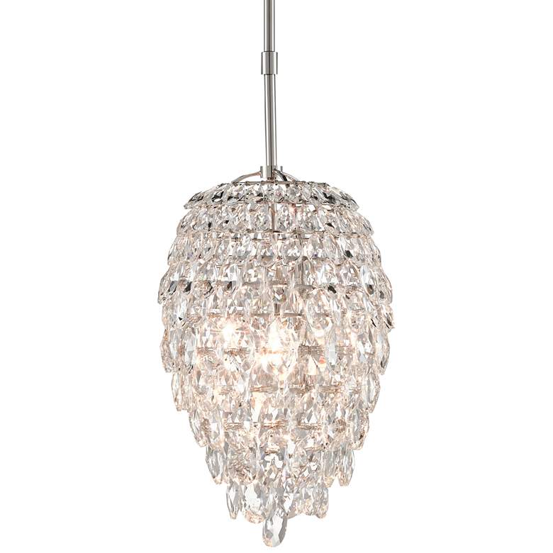 Image 2 Aisling 10" Wide Polished Nickel and Crystal Mini Pendant