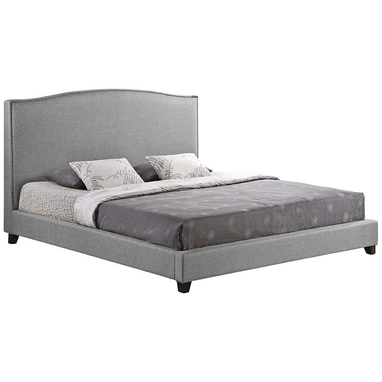 Image 1 Aisling Gray Fabric Queen Platform Bed