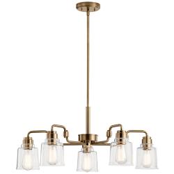 Aivian 30" Wide Weathered Brass 5-Light Chandelier
