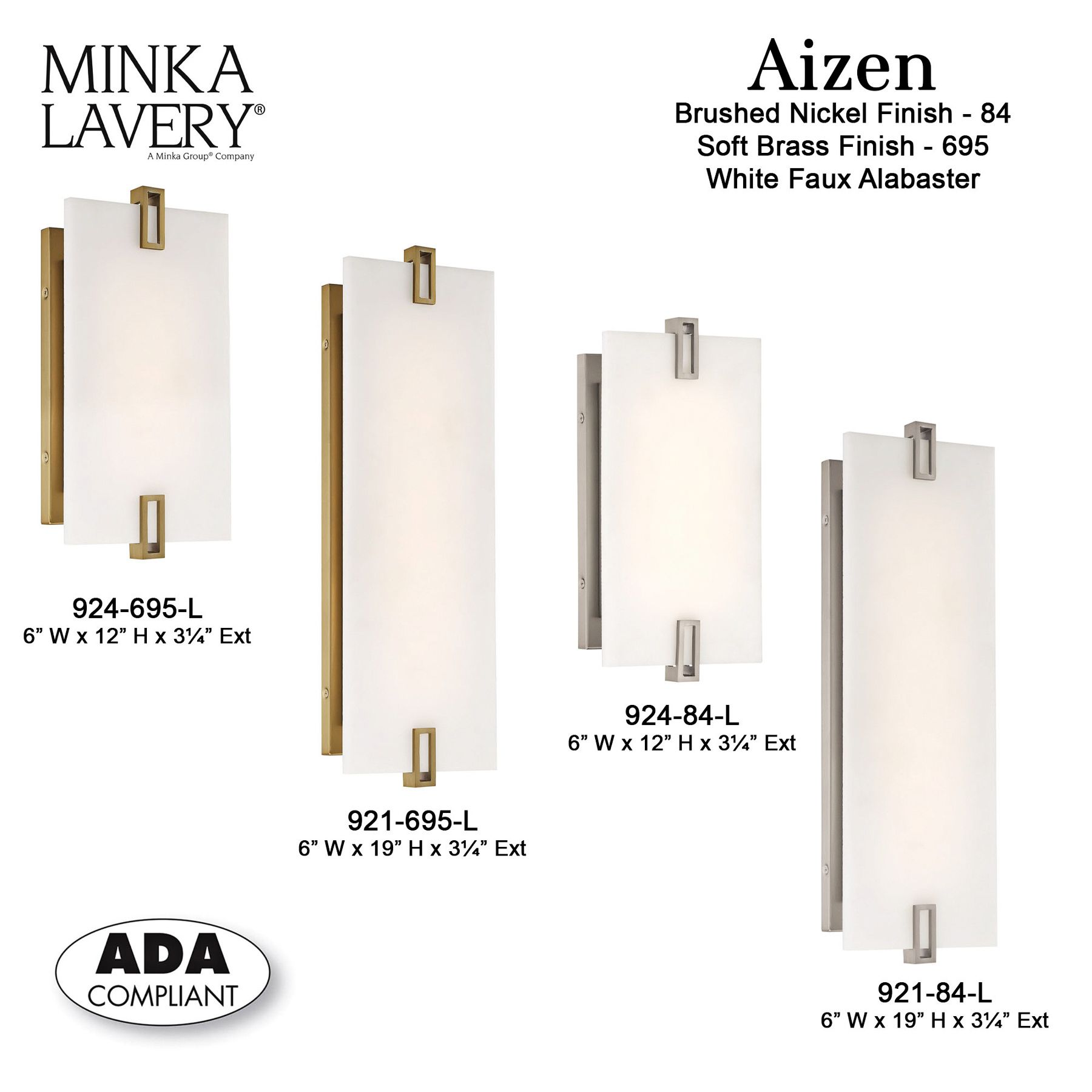 Aizen 11" High Brushed Nickel LED Wall Sconce