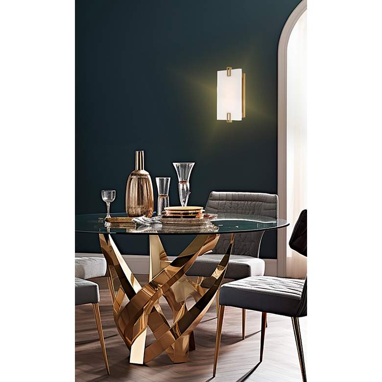 Image 3 Aizen 12" High Soft Brass LED Wall Sconce more views