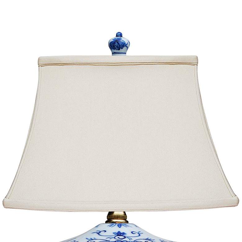 Akeno 14 inch High Blue and White Porcelain Tea Jar Table Lamp more views