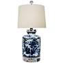 1_Akeno 17" High Blue and White Jar Table Lamp with Crystal Accents