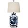 Akeno 17" High Blue and White Jar Table Lamp with Crystal Accents