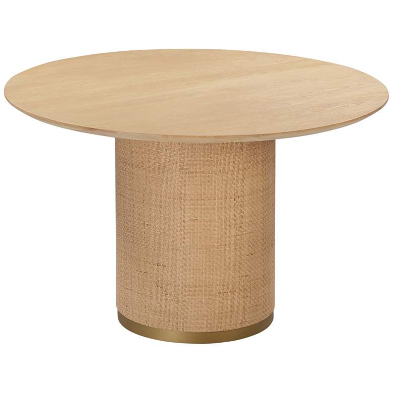 Image 1 Akiba 47 1/4" Wide Natural Ash Wood Round Dining Table