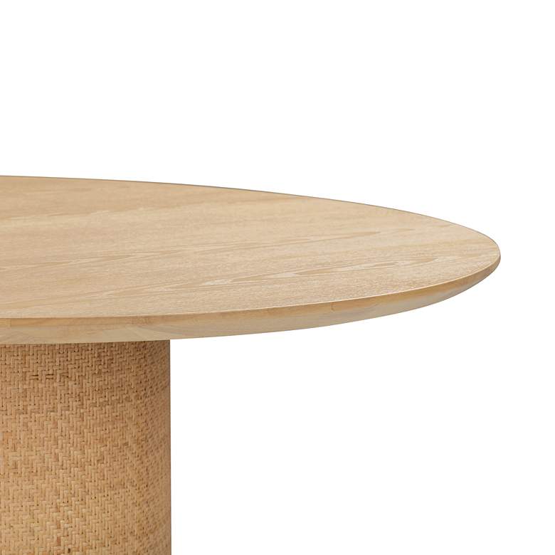 Image 3 Akiba 47 1/4 inch Wide Natural Ash Wood Round Dining Table more views