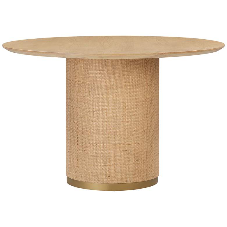 Image 5 Akiba 47 1/4 inch Wide Natural Ash Wood Round Dining Table more views