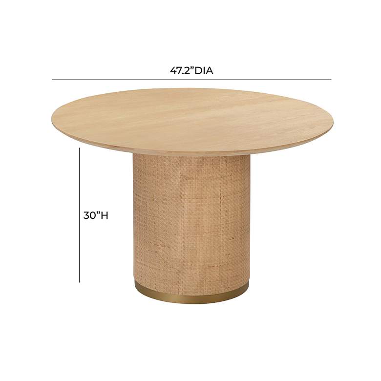 Image 6 Akiba 47 1/4 inch Wide Natural Ash Wood Round Dining Table more views