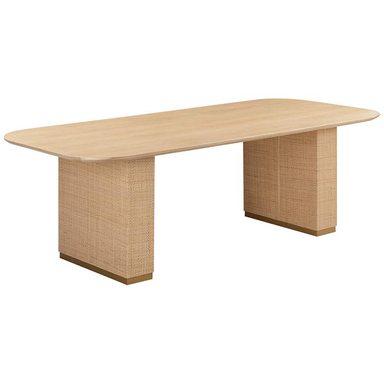 Image 1 Akiba 96 inch Wide Natural Ash Wood Rectangular Dining Table
