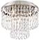 Akiko 12" Wide Brushed Nickel and Crystal Ceiling Light