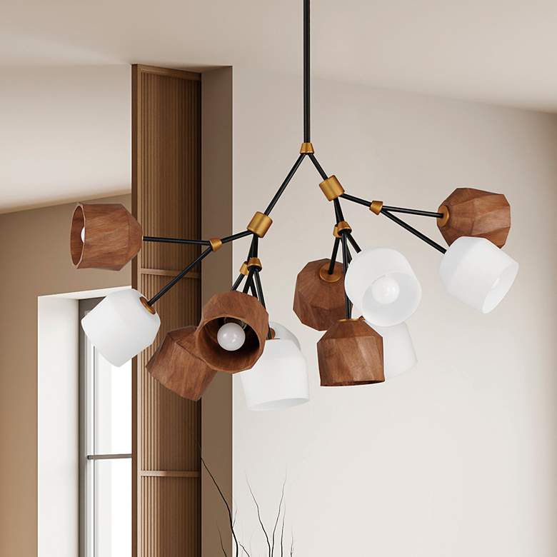 Image 2 Akimbo 40 3/4" Wide Bronze and Brass Multi-Light LED Pendant