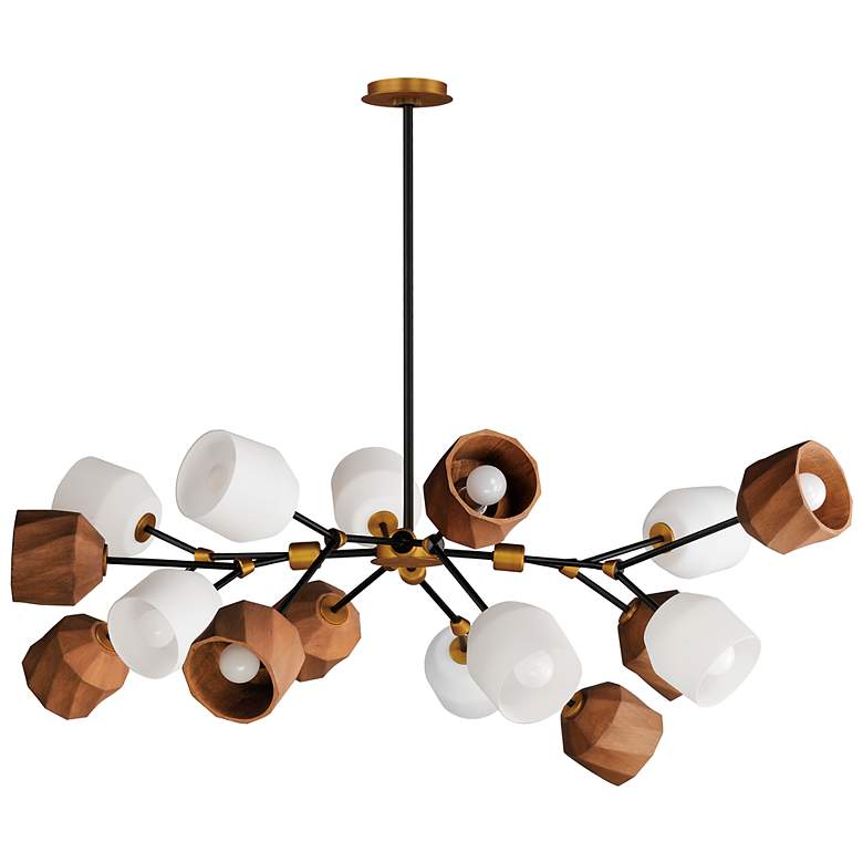 Image 1 Akimbo 60 3/4" Wide Bronze and Brass 16-Light LED Pendant