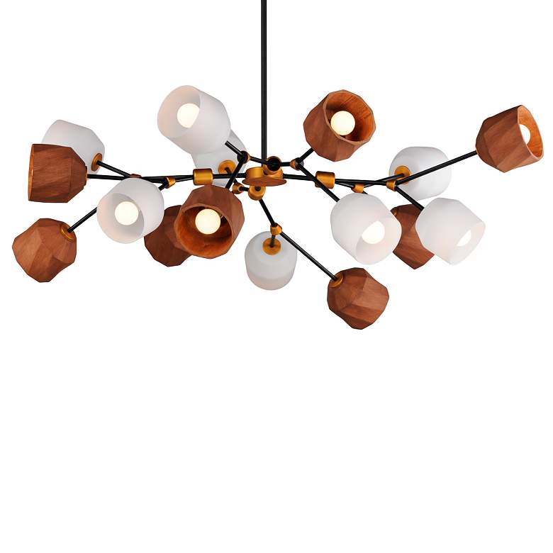 Image 2 Akimbo 60 3/4" Wide Bronze and Brass 16-Light LED Pendant more views