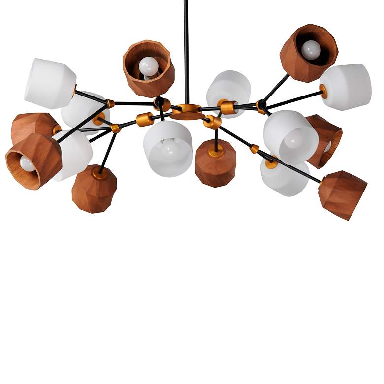 Image 3 Akimbo 60 3/4" Wide Bronze and Brass 16-Light LED Pendant more views