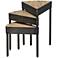 Akito 19 1/2"W Aged Steel and Natural Swivel Nesting Table