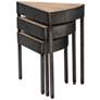 Akito 19 1/2"W Aged Steel and Natural Swivel Nesting Table