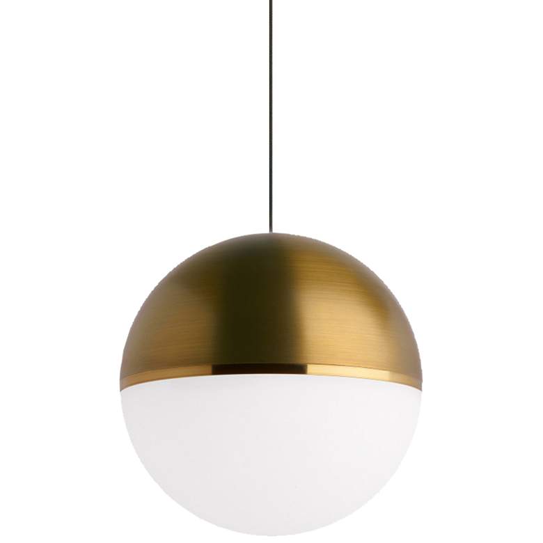 Image 2 Akova 7" Wide Aged Brass LED Monorail Mini Pendant more views