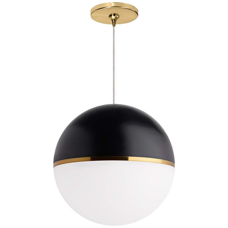 Image 1 Akova 7 inchW Black and Aged Brass LED Freejack Mini Pendant