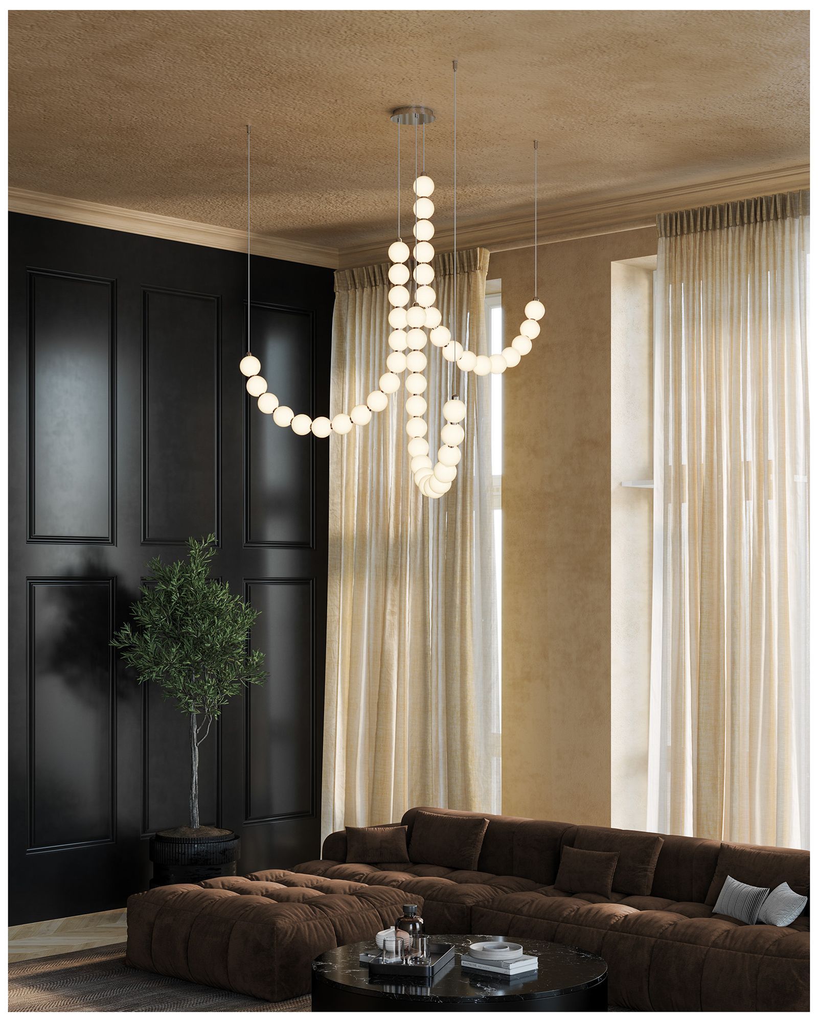 Akoya 48 Light Chrome dimmable LED Chandelier