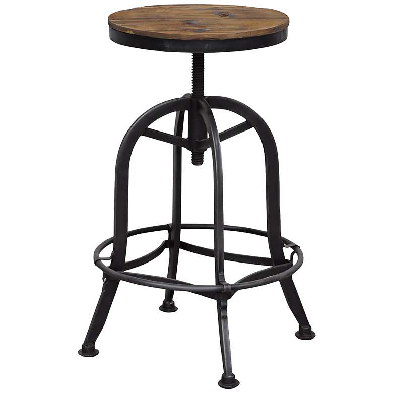 Akron Collection Reclaimed Wood Adjustable Bar Stool