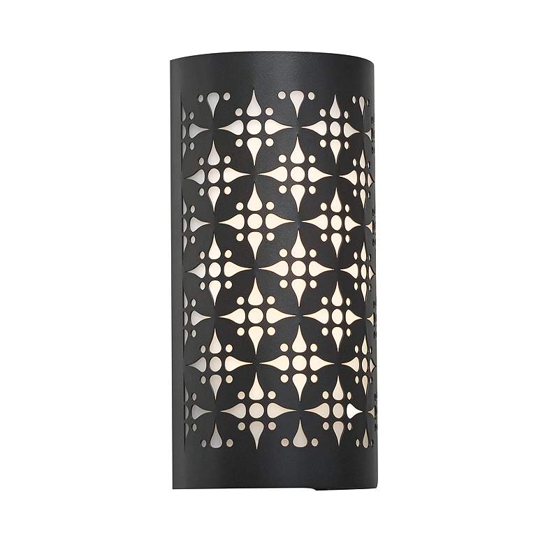 Image 1 Akut 11 3/4 inch High Black and Opal Acrylic Exterior Sconce LED