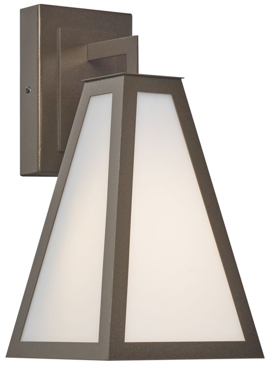 Akut 15.5" High Smokey Brass|Opal Acrylic Interior Sconce 0-10V LED