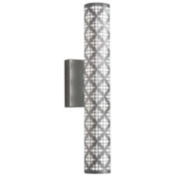 Akut 24 1/2&quot; Satin Pewter and Opal Acrylic Exterior Sconce
