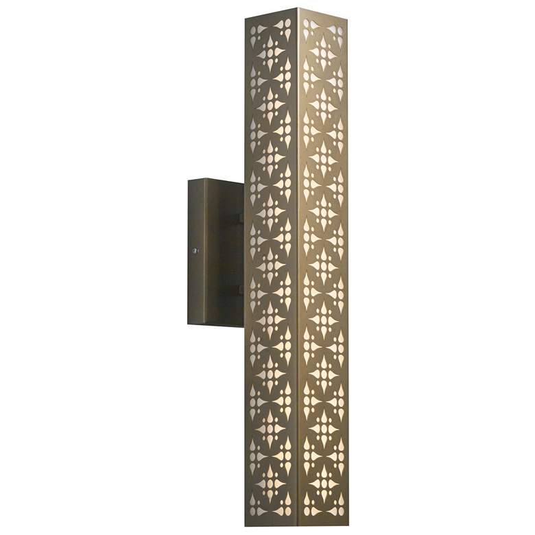 Image 1 Akut 24 1/2 inchH New Brass and Opal Acrylic Outdoor Sconce LED