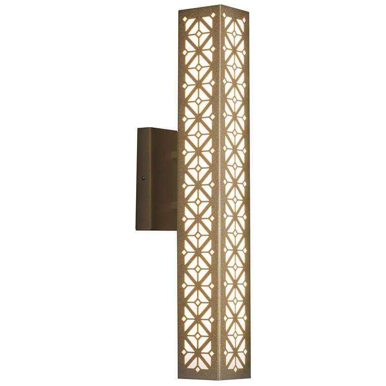 Image 1 Akut 25 inchH Cast Bronze and Opal Acrylic Exterior Sconce LED