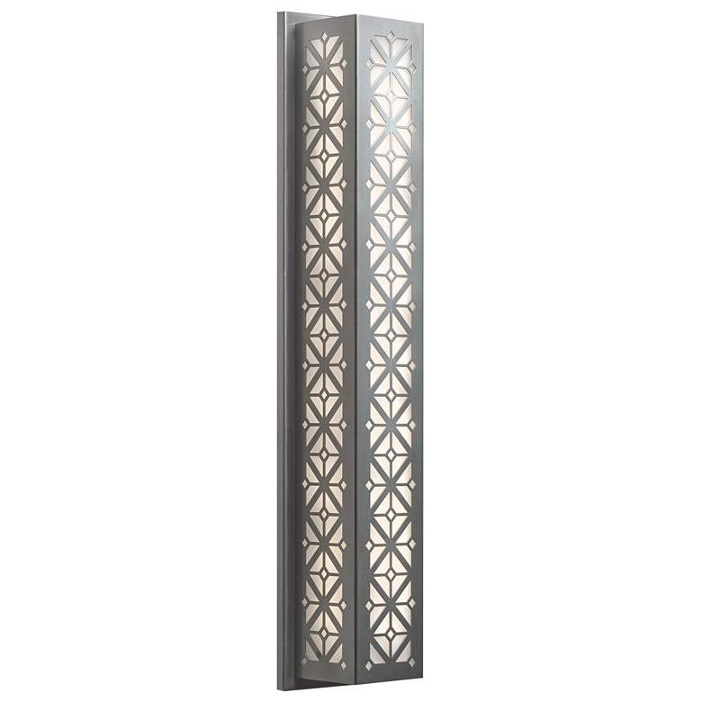 Image 1 Akut 26 inchH Satin Pewter and Opal Acrylic Exterior Sconce LED