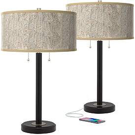 Image1 of Al Fresco Arturo Black Bronze USB Table Lamps Set of 2