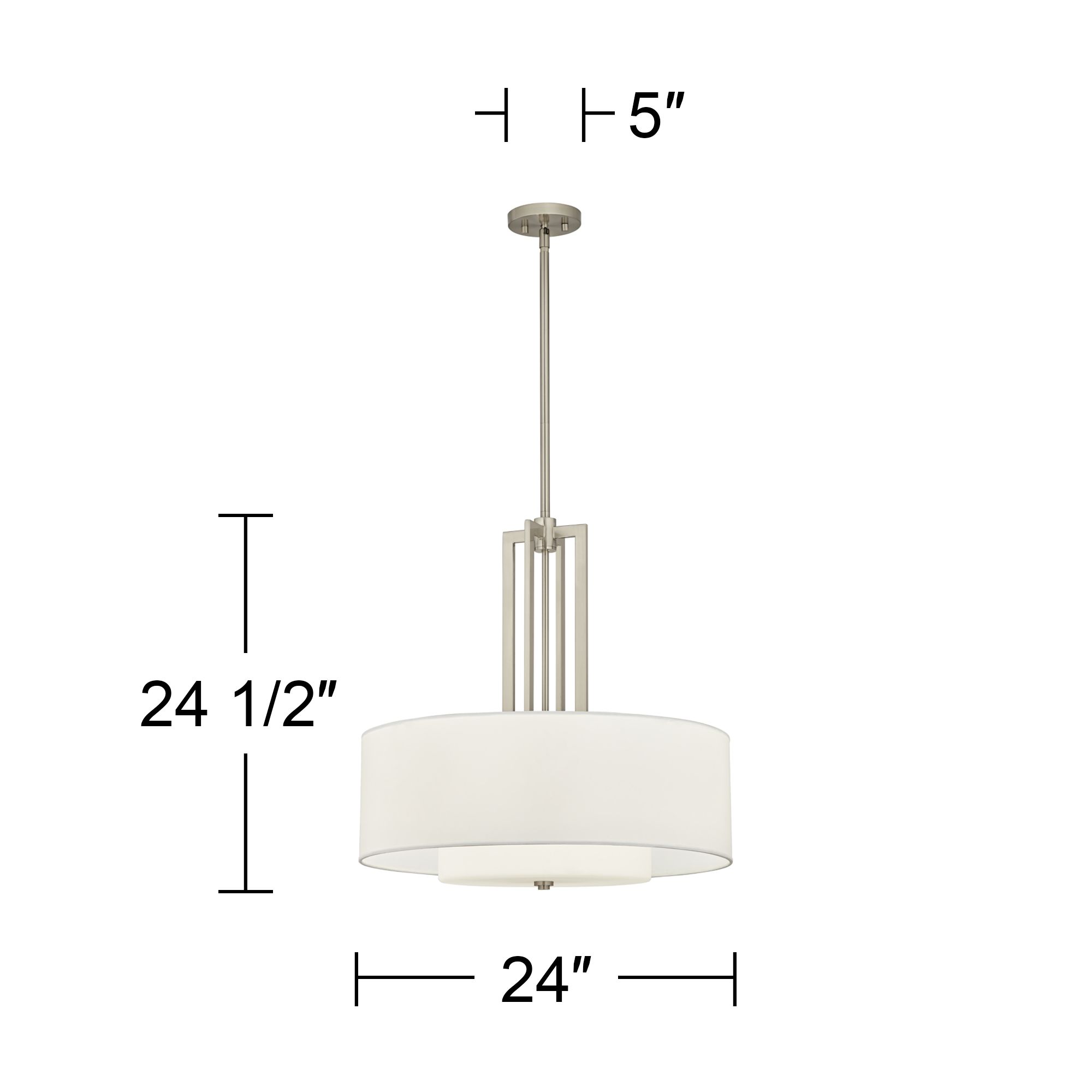 Image 4 Al Fresco Carey 24" Brushed Nickel 4-Light Chandelier more views