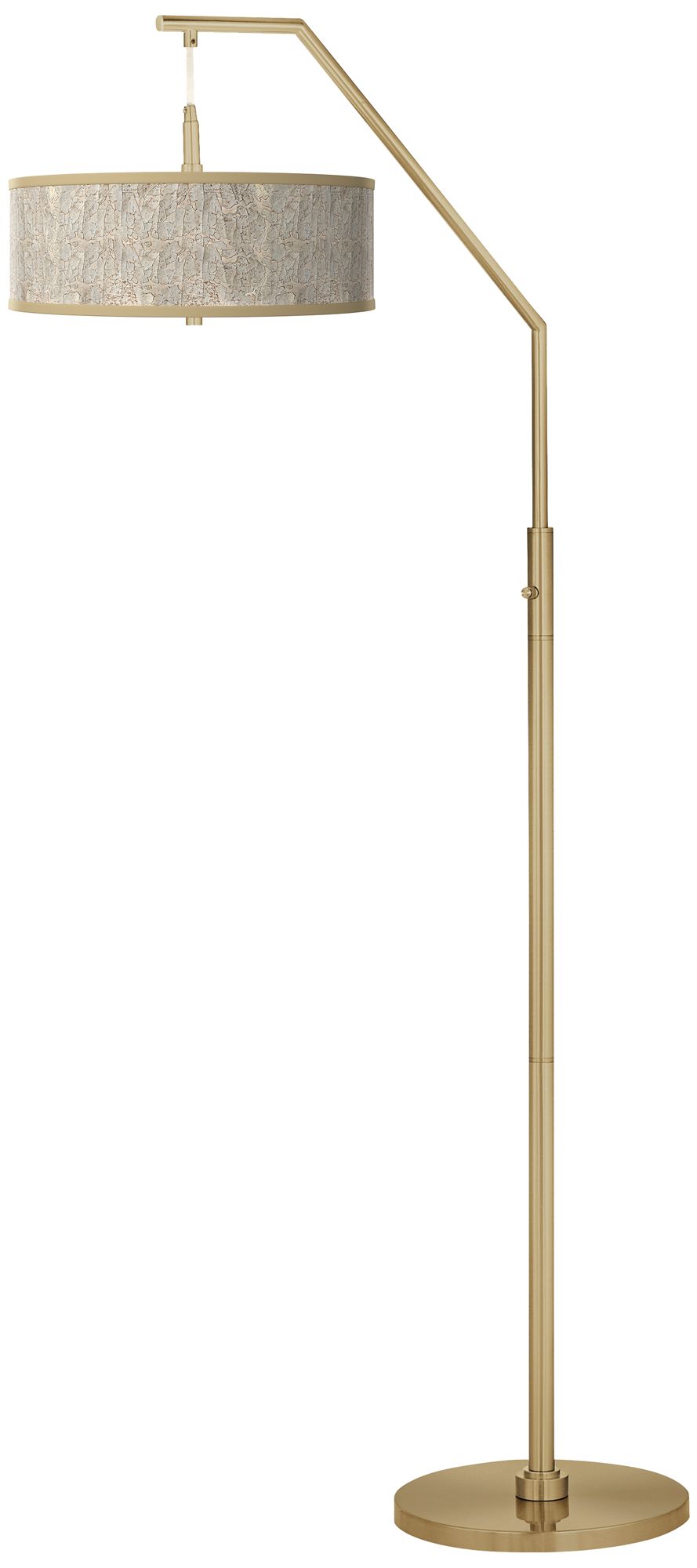 Al Fresco Giclee Warm Gold Arc Floor Lamp