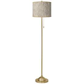 Image2 of Al Fresco Giclee Warm Gold Stick Floor Lamp