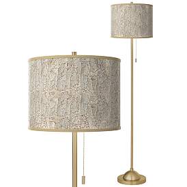 Image1 of Al Fresco Giclee Warm Gold Stick Floor Lamp
