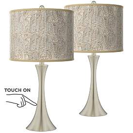 Image1 of Al Fresco Trish Brushed Nickel Touch Table Lamps Set of 2