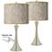 Al Fresco Trish Brushed Nickel Touch Table Lamps Set of 2